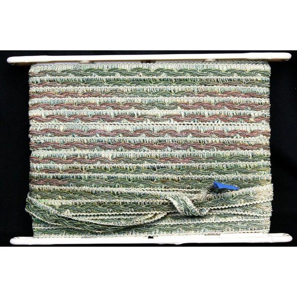 CONSO TRIM 021415 VNT19 Olive, Gold, Burgundy  3/4″ wide Woven Rope Twist Braid - Picture 3 of 9